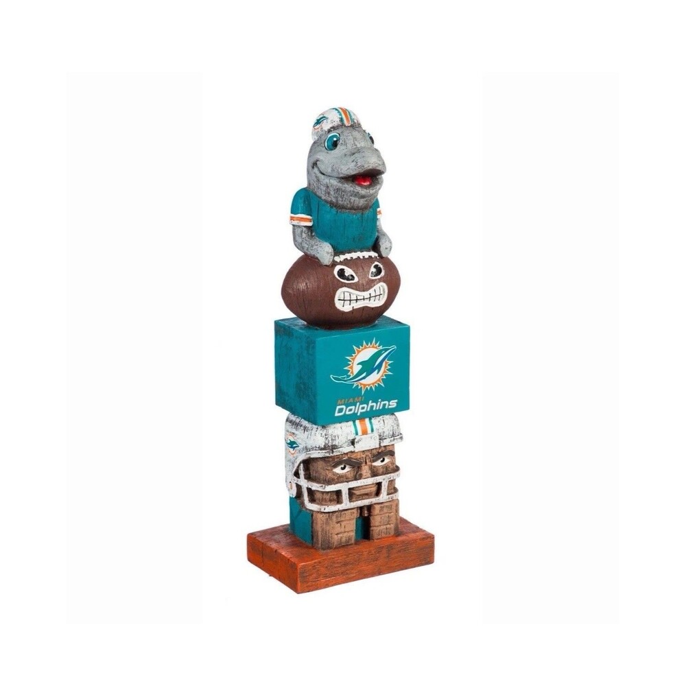 Vintage Miami Dolphins NFL Tiki Totem Pole 16" Evergreen Enterprises New In Box